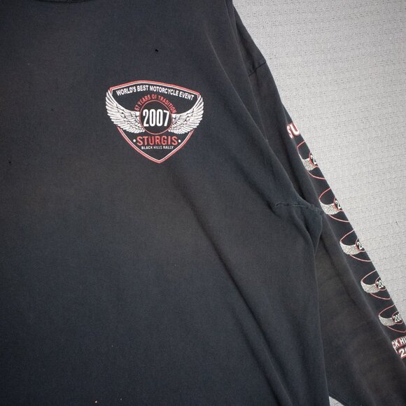Sturgis Distressed Black Hills Rally Longsleeve Tee 2007 / - Picture 4 of 8